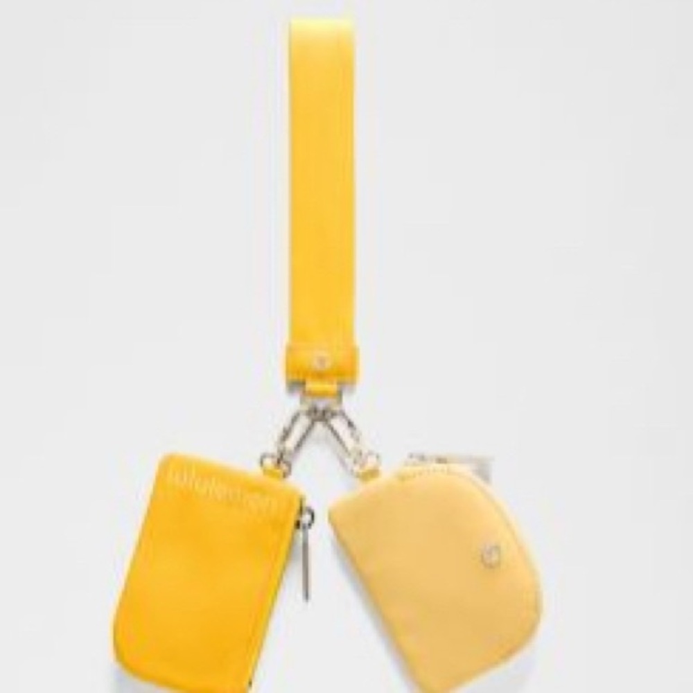 Lululemon dual pouch wristlet NWT yellow